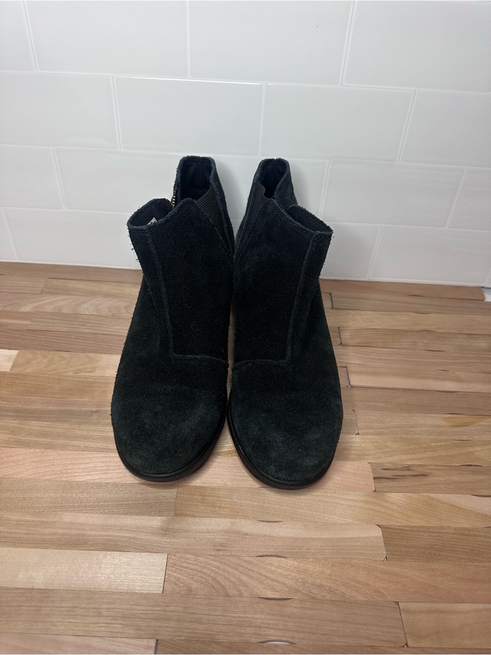 Sorel Black Suede Chelsea Ankle Booties
